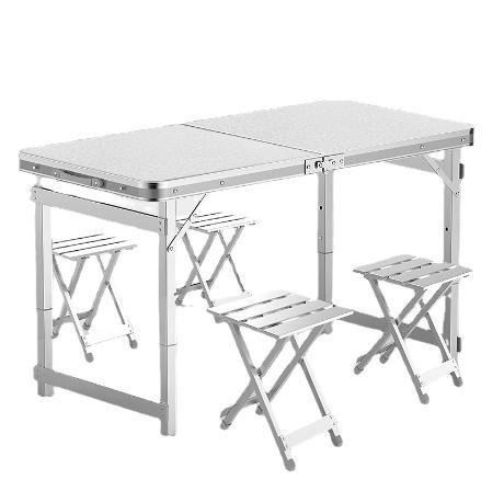 Portable folding table for travel Outdoor camping table Stainless steel dining table for home use