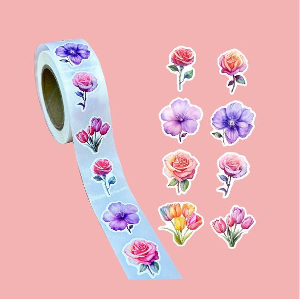 Original Amazon cross-border cute flowers decal sticker doodle notebook gift packaging sticker