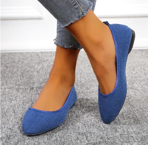 Spring and summer leisure women's shoes solid color flat linen casual women's shoes