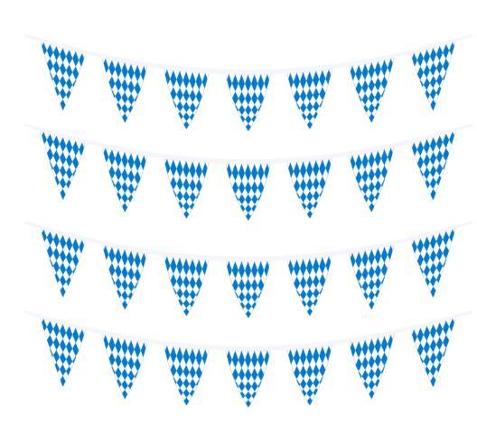 Banner courtyard guardrail decorated with blue and white plaid cloth banner