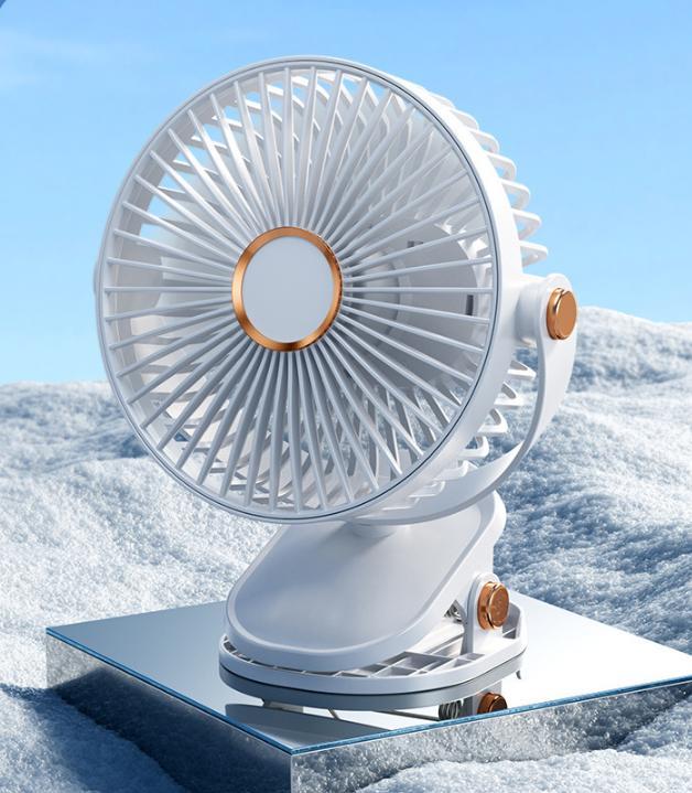 Portable Rechargeable Desktop Student Dormitory Light Sound Small Fan Light Clip Fan Cycle