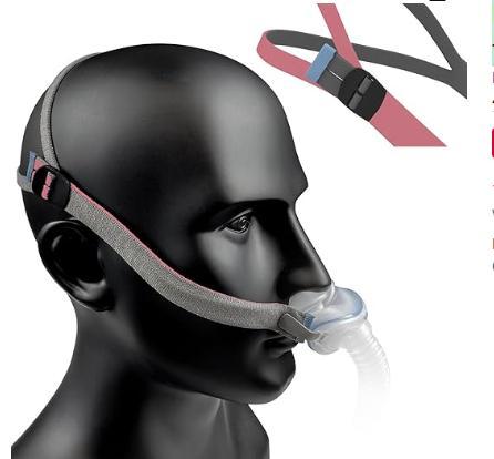 Airfit P10 / N30 Headgear Strap Upgraded CPAP Mask Replacement Straps Fully Adjustable Design Quickfit Elastic Fit for Resmed P10 / N30 Nasal Pillow System - Pink//Grey (2-Pack)